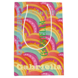 Gepersonaliseerde Happy Waterverf Gift Bag Medium Cadeauzakje