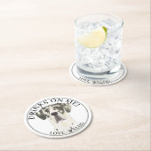 Gepersonaliseerde Harlequin Great Dane Wedding Ronde Kartonnen Onderzetter (Insitu)