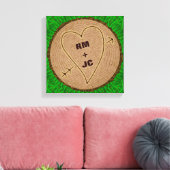 Gepersonaliseerde harsbeende Initialen Houtbomen Canvas Afdruk (Insitu (Woonkamer))