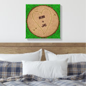 Gepersonaliseerde harsbeende Initialen Houtbomen Canvas Afdruk (Insitu (Slaapkamer))