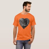 Gepersonaliseerde hart afbeelding uitsparing sjabl t-shirt (Voorkant volledig)