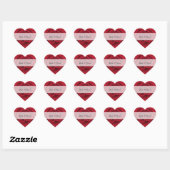 Gepersonaliseerde hart bruiloft stickers — Red Ros (Vel)