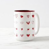 Gepersonaliseerde hart gedrukte koffie Mok (Voorkant rechts)