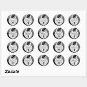Gepersonaliseerde hart liefde slot bruiloft datum  ronde sticker (Vel)