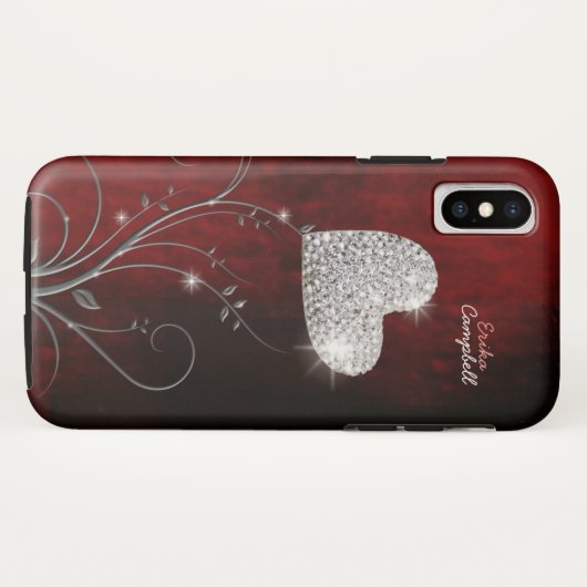 Gepersonaliseerde hart meisjesliefde Case-Mate iPhone case (Achterkant (horizontaal))