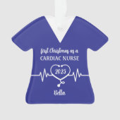 Gepersonaliseerde Hart Verpleegster Kerstmis Ornament (voorkant)
