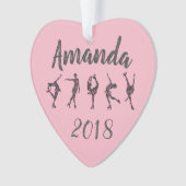 Gepersonaliseerde hartafbeelding Skating Ornament  (voorkant)