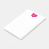 Gepersonaliseerde hartbenaming post-it® notes (Schuin)