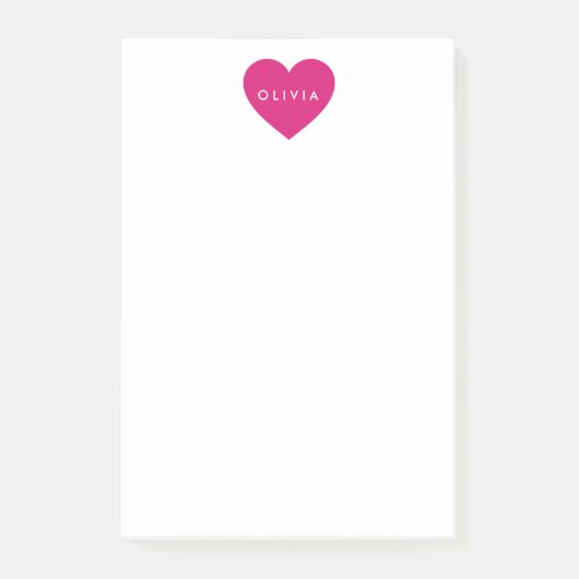 Gepersonaliseerde hartbenaming post-it® notes (Voorkant)