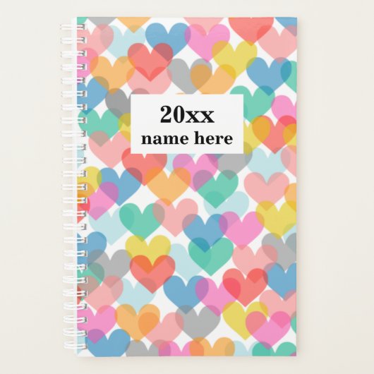 Gepersonaliseerde hartenplanner planner (Voorkant)