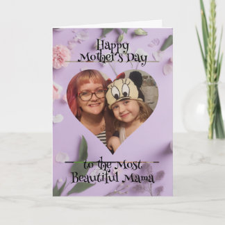 Gepersonaliseerde hartfoto en bericht voor mama kaart