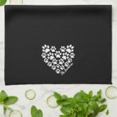 Gepersonaliseerde hartpoot afdrukken theedoek (Gevouwen)