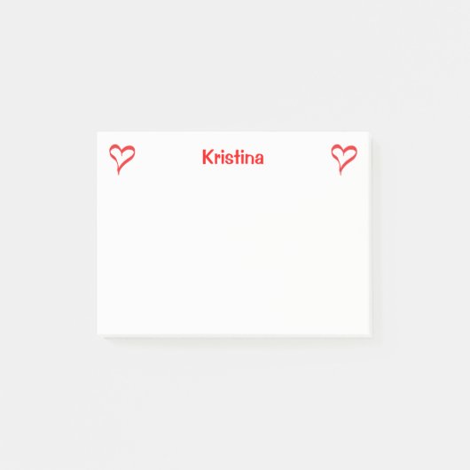 Gepersonaliseerde hartritme Red en White Love Post-it® Notes (Voorkant)