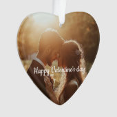 Gepersonaliseerde hartvorm Valentin Acryl Ornament (voorkant)