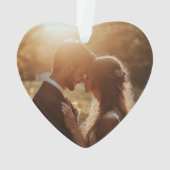 Gepersonaliseerde hartvorm Valentin Acryl Ornament (achterkant)