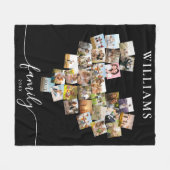Gepersonaliseerde hartvormige Familie Fotocollage Fleece Deken (Voorkant (Horizontaal))