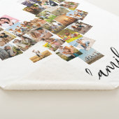 Gepersonaliseerde hartvormige Familie Fotocollage Sherpa Deken (3/4)