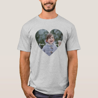 Gepersonaliseerde hartvormige foto Mannen T-shirt