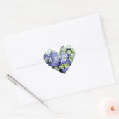 Gepersonaliseerde hartvormige Hydrangea Dank u Hart Sticker (Envelop)