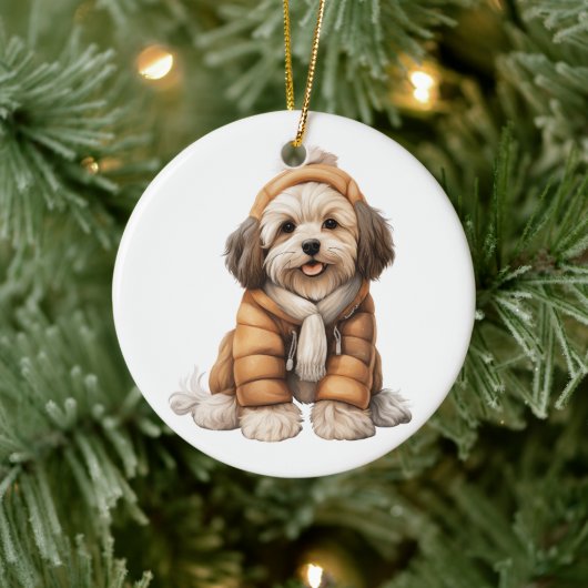 Gepersonaliseerde Havanese hondenkunst Keramisch Ornament (Boom)