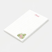 Gepersonaliseerde Hawaiiaanse bloem met naam 4x6 L Post-it® Notes (Schuin)