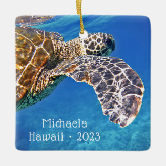 Gepersonaliseerde Hawaiiaanse Zee schildpad Keramisch Ornament