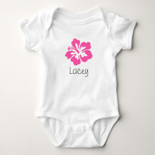 Gepersonaliseerde Hawaiian Flower Hibiscus Pink Romper