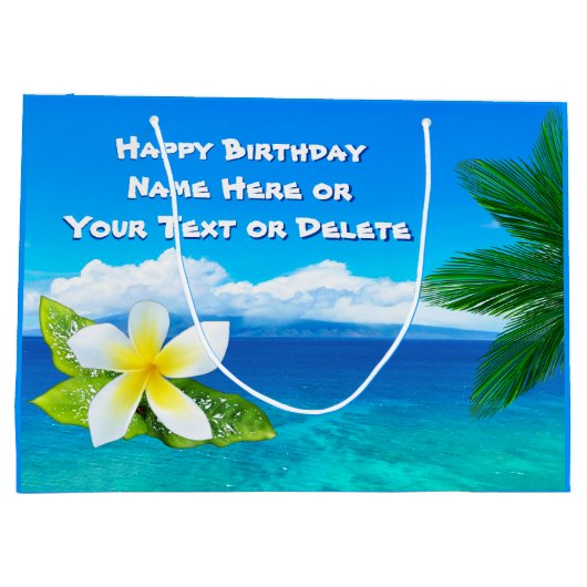 Gepersonaliseerde Hawaiian Gift Bags Groot Cadeauzakje (Achterkant)