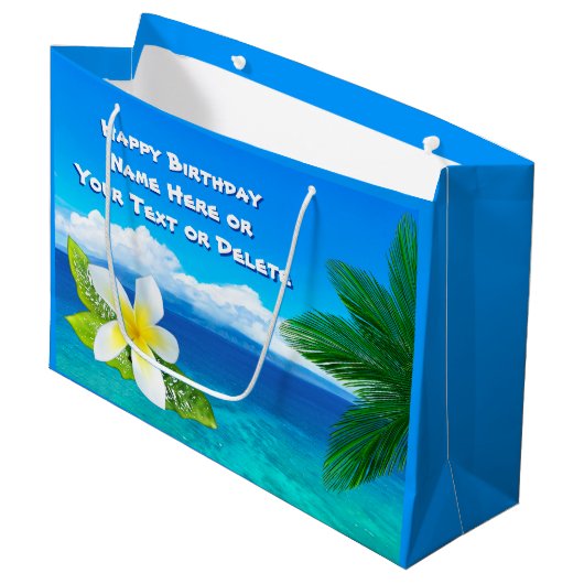 Gepersonaliseerde Hawaiian Gift Bags Groot Cadeauzakje (Voorkant Gekanteld)