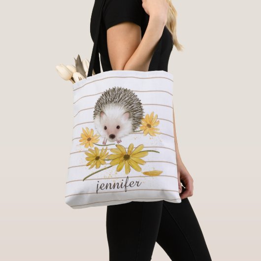 Gepersonaliseerde Hedgehog Canvas tas (Dichtbij)