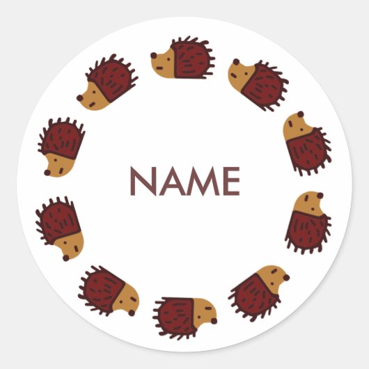 Gepersonaliseerde Hedgehog Sticker (Voorkant)