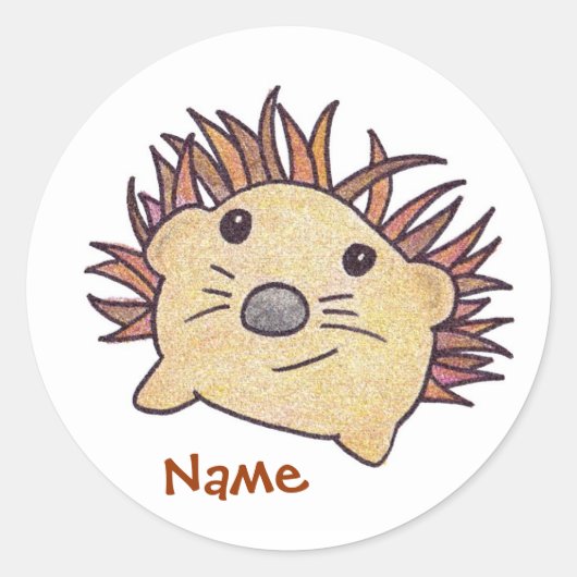 Gepersonaliseerde Hedgehog Sticker (Voorkant)