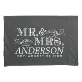 Gepersonaliseerde heer en mevrouw  typografie brui kussensloop (Voorkant-Rechts)