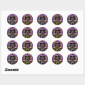 Gepersonaliseerde heks Happy Halloween Ronde Sticker (Vel)