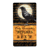 Gepersonaliseerde heksen Brew Halloween flesetiket Etiket (Voorkant)