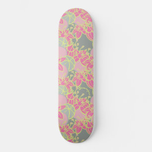 Gepersonaliseerde helder modern Bud & Flower patro Skateboard