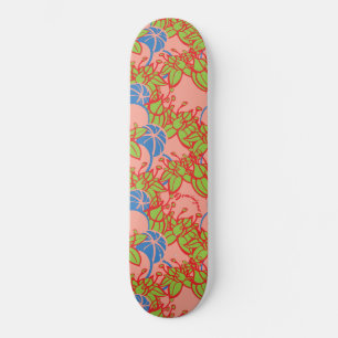 Gepersonaliseerde helder modern Bud & Flower patro Skateboard