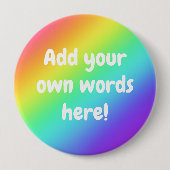Gepersonaliseerde heldere regenboog Button (Voorkant)