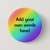 Gepersonaliseerde heldere regenboog Button (Voorkant)