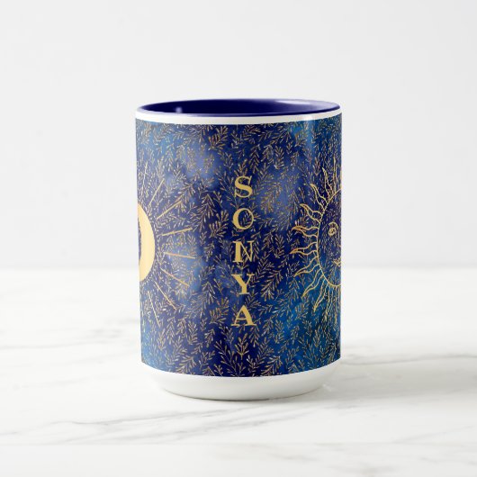 Gepersonaliseerde hemelse zon en maan 15 oz Mok (Midden)