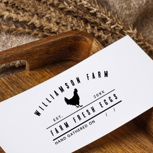 Gepersonaliseerde  Hen Egg Carton Family Boerderij Zelfinktende Stempel