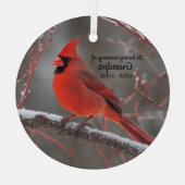 Gepersonaliseerde herdenking Kerstmis Glas Ornament (Achterkant)