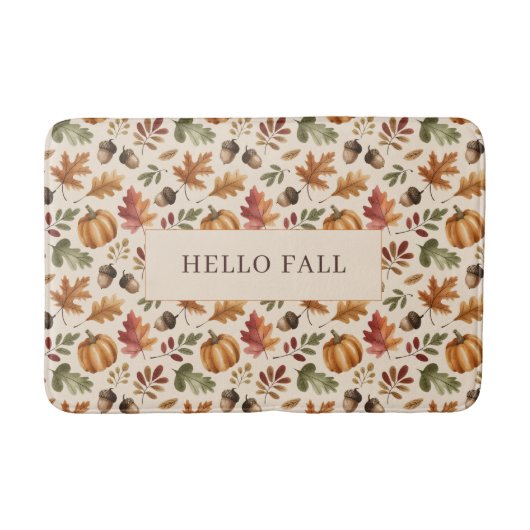 Gepersonaliseerde Herfst aardse Oranje Waterverf b Badmat (Voorkant)