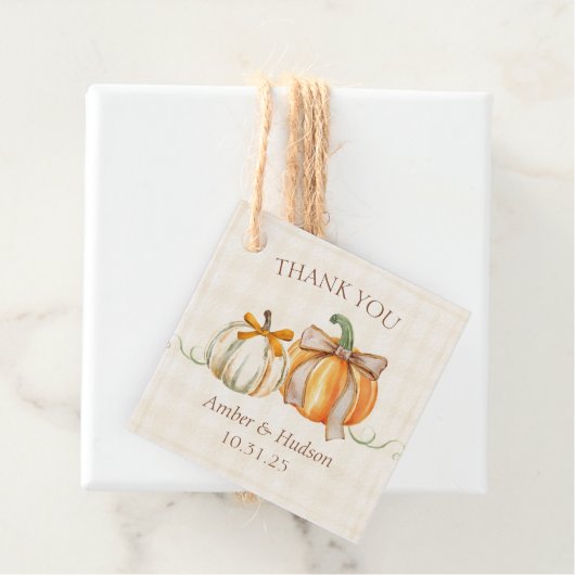 Gepersonaliseerde herfst bruiloft rustieke herfst bedankjes labels (In situ)