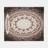 Gepersonaliseerde Herfst Bruin Mandala Fleece Deken (Voorkant (Horizontaal))