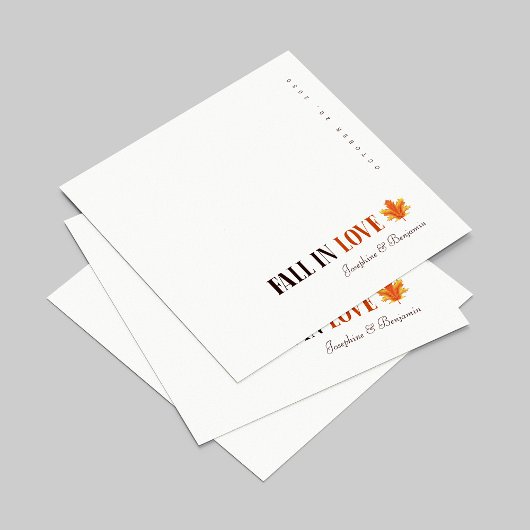 Gepersonaliseerde Herfst Elegantie Trouwservetten Servet