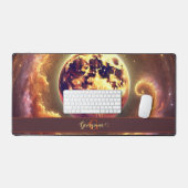 Gepersonaliseerde Herfst Galaxy Oogst Maan Bureaumat (Keyboard & Muis)