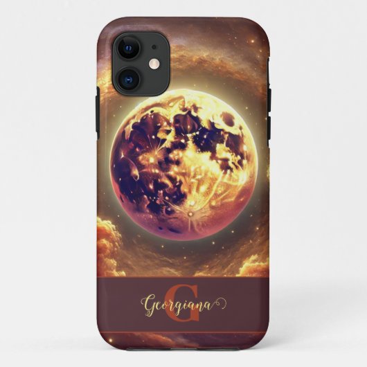 Gepersonaliseerde Herfst Galaxy Oogst Maan Case-Mate iPhone Case (Achterkant)
