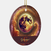 Gepersonaliseerde Herfst Galaxy Oogst Maan Keramisch Ornament (Rechts)