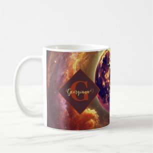 Gepersonaliseerde Herfst Galaxy Oogst Maan Koffiemok